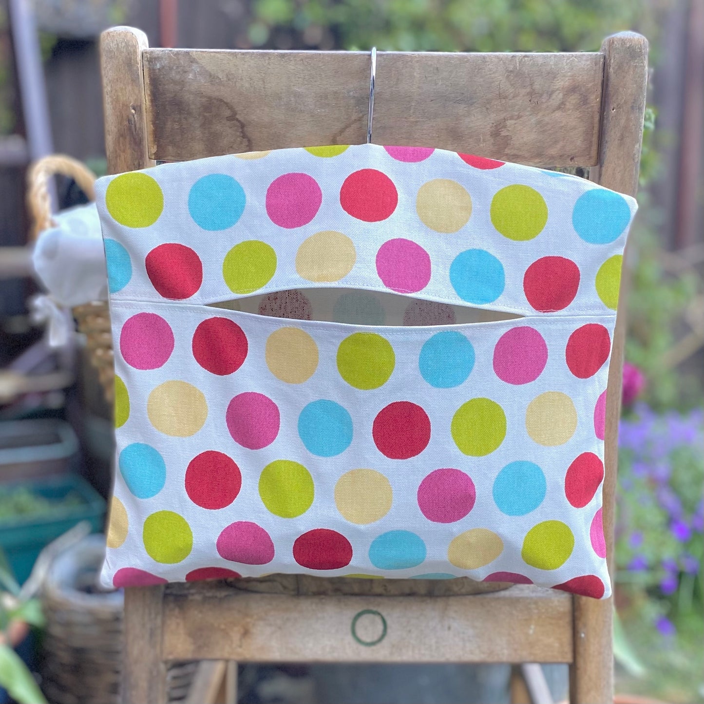 Multicoloured Spotty Peg Bag