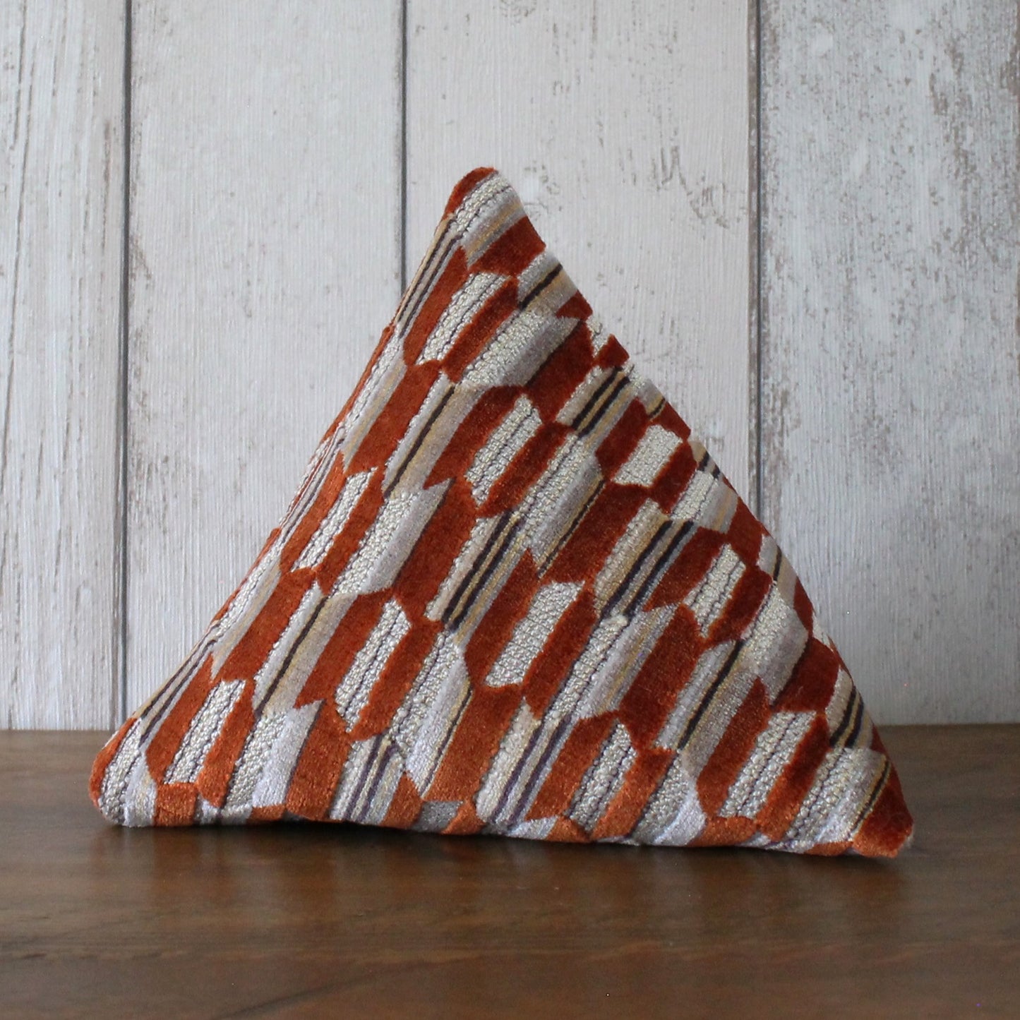 Terracotta Orange, Beige and Cream Fabric Fabric Doorstop