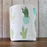 Cactus Print Fabric Storage Bin (M)