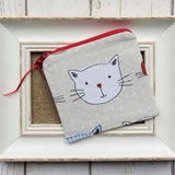 Coin Purse in Cat Face Fabric