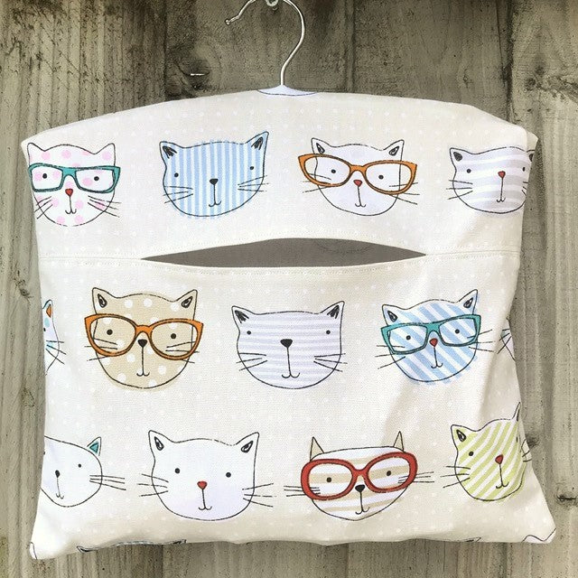 Cats in Glasses Peg Bag