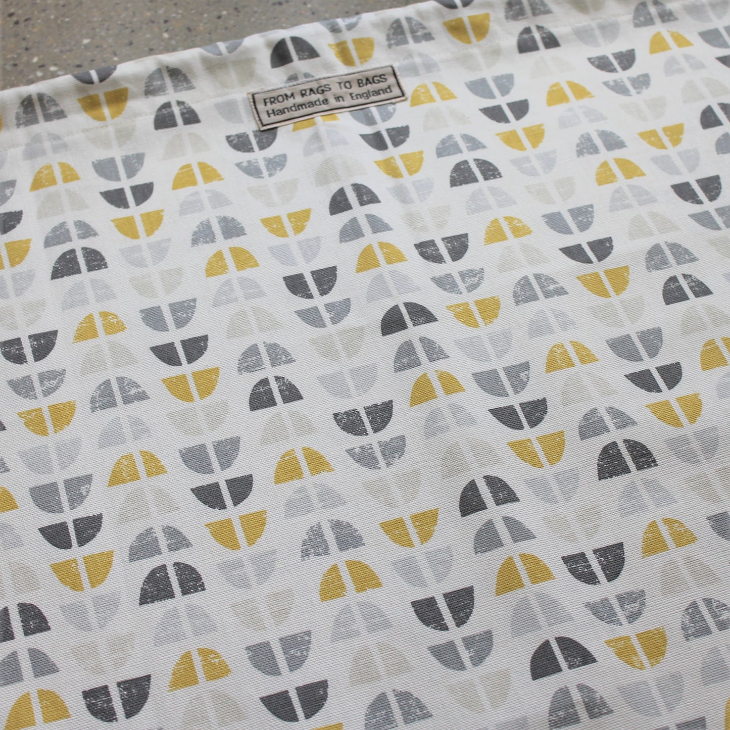 Yellow & Grey Geometric Print Laundry Bag