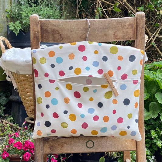 Multicoloured Spotty Peg Bag